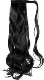 OSALADI Ponytail Extension Claw Curly Deep Black Wavy Straight Claws in Hairpiece Ponytail Extension Clips Human Hair Wigs for Girls