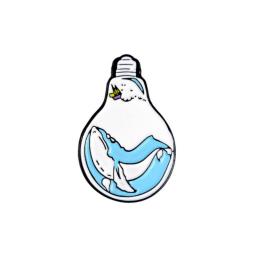 Ocean Whale Exquisite Color Cartoon Metal Pins Bulb Shape Wave Brooches Badges Bag Clothes Pins Jewelry Gifts For Couple Friends