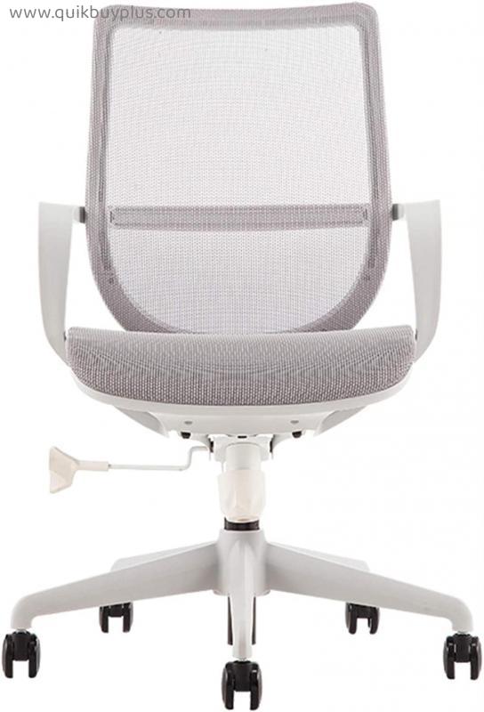 Office Chair Ergonomic Desk Chair Home Office Chair Mid Back PC Swivel Chair with Armrest, Adjustable Backrest, High Resilience Sponge Cushion, Modern 360° Swivel Comfortable Chair, Gray