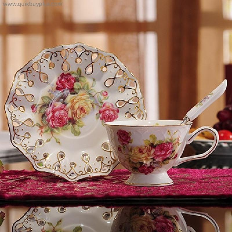 Ontinental European Tea Set Ceramic Coffee Cup Suit British Style High-Grade Bone China Coffee Cup And Saucer With A Spoon