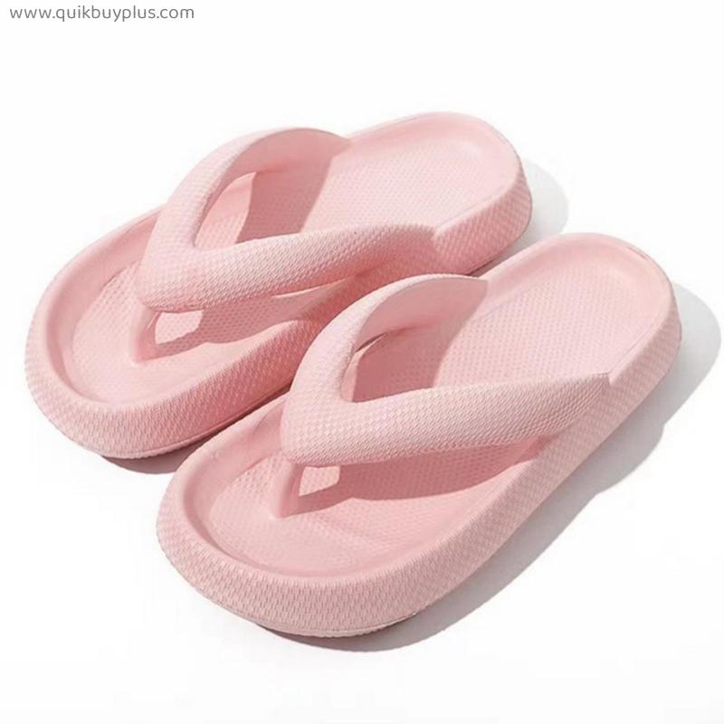 Outdoor Indoor Shoes Women 4.5cm Thick Bottom Platform Sea Flip-Flop Thong Sandals Summer Shoes Soft Bathroom Slippers
