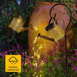 Outdoor Lamp Kettles Solar Light Lawn Garden Decor LED Lamp Flowing Water Sprinkle Bronze Landscape Lamp For Street Courtyard