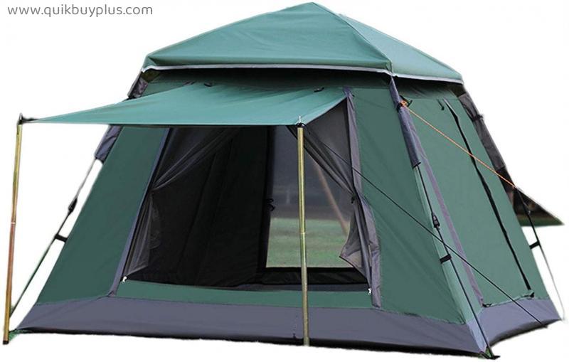 Outdoor Pop Up Camping Tent 4-5 Person Automatic Dome Tent with 2 Doors 2 Windows Quick and Easy Setup Waterproof Awning Home Tent Ventilated Suitable for Travel Beach Camping