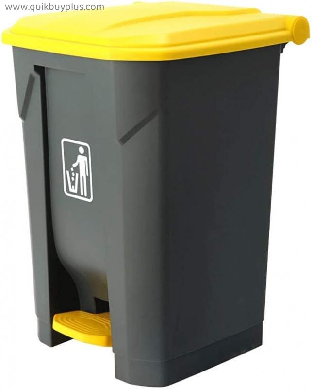 Outdoor rubbish bins plastic foot pedal type rubbish bin with lid, large space rubbish bins inside and outside garbage holder waste recycling outdoor dustbin waste bins, gray, 45L