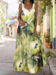 Oversized Summer Long Dress Women Sleeveless Plus Size 5XL Ladies Maxi Long Dresses Beach Bohemian African Dresses For Women