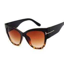 Oversized Sunglasses Women's Large Frame Cat Eye Gradient Lens Sunglasses Women's Men's Retro Brand Transparent Frame