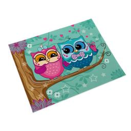 Owl Print Cotton Linen Fabric Placemats Kitchen Dining Table Decoration Outdoor Home Party Dining Decoration