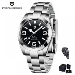 PAGANI DESIGN New NH35 Men Mechanical Watch AR Sapphire Glass Automatic Watch For Men Stainless Steel Sports Waterproof Watches
