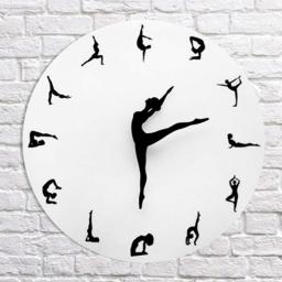 PAIHUIART Wall Clock Decor Fashion-Ballet Female Dancer Wall Clock Home Dance Studio Decoration Gift Wall Clock for Living Room (Color : White)
