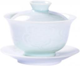 PAYNAN 150ml Jingdezhen Carving Gaiwan Tea Cup Kung Fu Tea Bowl Ceramic Tea Set Tureen