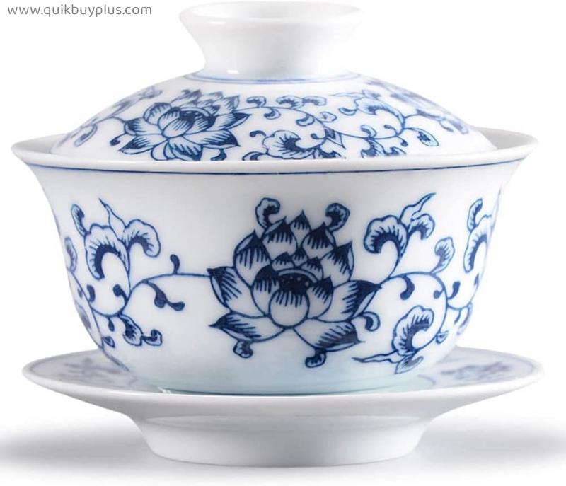 PAYNAN 150ml Retro Blue White Porcelain Gaiwan Tea Cup Bowl Kung Fu Tea Set Tureen Tea Ceremony