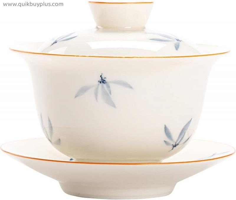 PAYNAN 165ml Hand Painted Gaiwan Tea Cup Blue White Porcelain Tea Bowl Kung Fu Tea Set