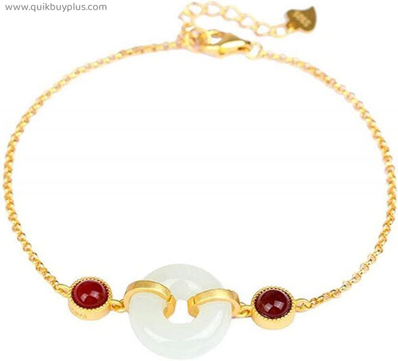 PAYNAN Natural Chalcedony Bracelet Chinese Style Retro Crafts Women Creativity Jewelry