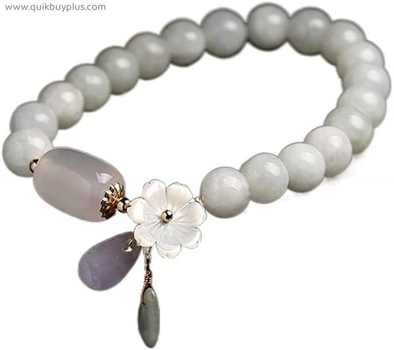 PAYNAN Natural Jade Beads Bracelet Bangle Charm Jewelry Water Drop Shell Flower Pendant Bracelet