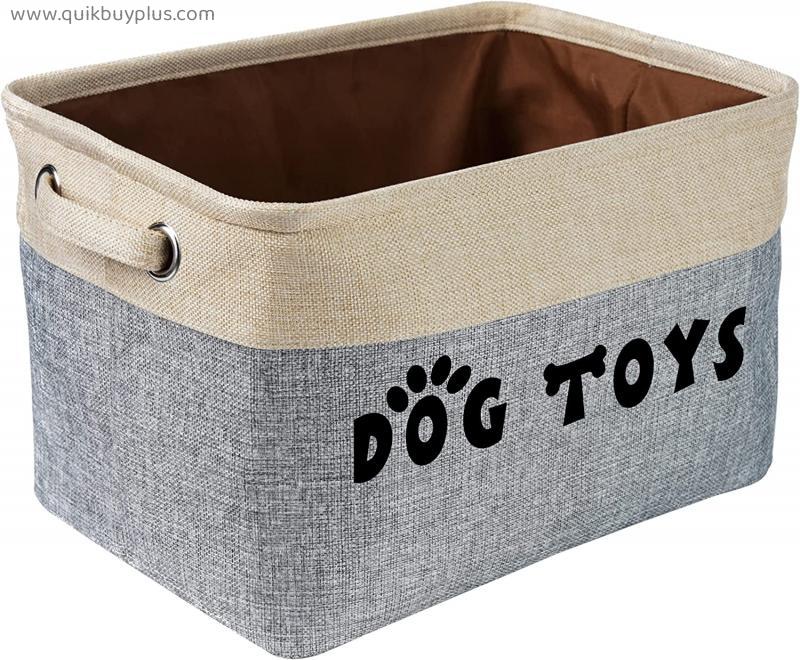 PET ARTIST Non-Customized Dog Toy Storage Basket Bin- Rectangular Storage Box Chest Organizer for Dog Toys,Dog Coats,Dog Clothing,Dog Apparel & Accessories,Brown,Non-Custom