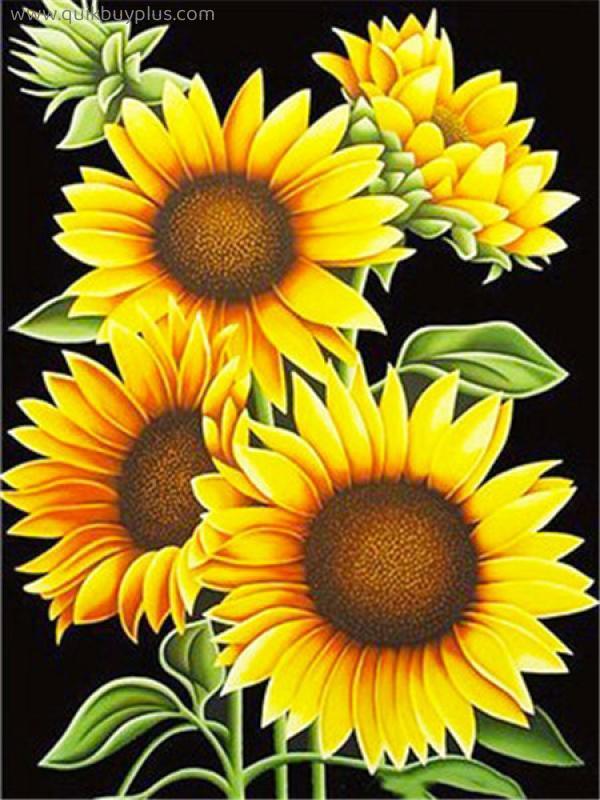 Paint by Numbers Kits on Canvas Sunflowers Diy Oil Painting by Numbers Handpaint Wall Art Home Decor