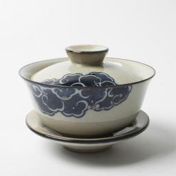 Painted Cloud Gaiwan For Tea Pottery Tureen With Lid Teaware Kung Fu Tea Ceremony Set Coffee Mugs Bowls Chawan