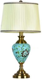 Painted Heart Shaped Flowers Ceramics Lighting Table Lamps Home Study Living Room Desk Lamp Cloth Lampshade