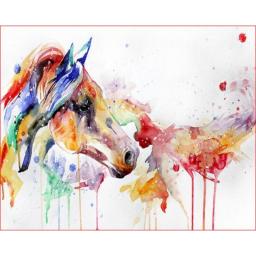 Painting by Numbers Horse on Canvas Acrylic Paint Handmade DIY Kits for Adults Coloring by Numbers Decoration