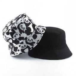Panda Black White Bucket Hat For Men Women Panama Fisherman Caps Summer Cow Print Fishing Bucket Sun Hat