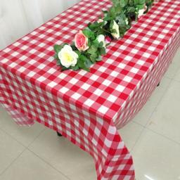 Party Disposable Tablecloths Plastic Disposable Table cloth Weddings Plaid Pattern Outdoor Picnic BBQ Decoration