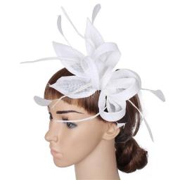 Party Hair Fascinators Hat Women Imitation Sinamay Headband With Feather Headpiece Headwear Party