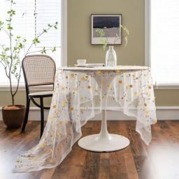 Pearl Gauze Tablecloth Cake Dessert Lace Table Cloth White Table Cover For Wedding Background Cloth Valance Home Decoration