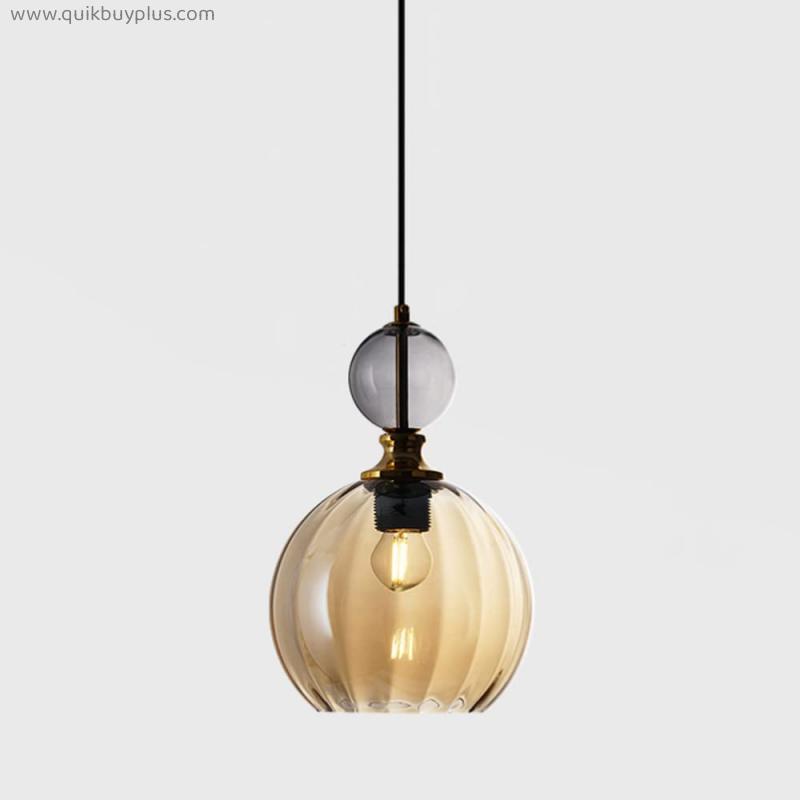 Personality Glass Chandelier E27 1-Light Home Pendant Light Nordic Restaurant Cafe Decor Suspended Light Fixture Modern Dining Kitchen Ceiling Hanging Lamp H11.82in