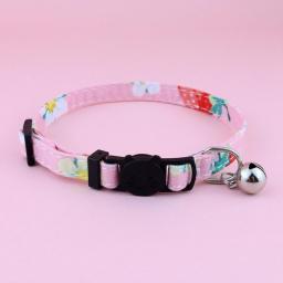 Pet Collar with Bell Bowknot Floral Cat Collar Adjustable Cat Small Dog Collar Print Necklace Accessories Pet Supplies