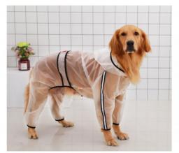 Pet Dog Raincoat Transparent Four feet Hooded Dog Clothing For Small Medium Large Dogs Outdoor Big Dog Waterproof Raincoats