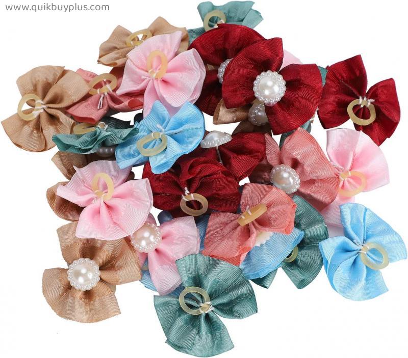 Pet Hair Bows, Bowknot Hair Clips 30Pcs Fashion and Beautiful Pet Grooming Products for Daily Dressing for Dogs Cats