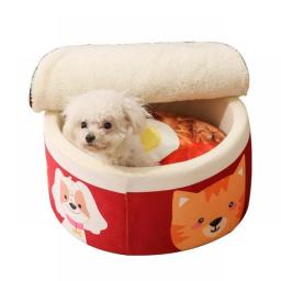 Pet Products Cat Winter Tent Funny Noodles Small Dog Bed House Sleeping Bag Cushion For Kitten Plush Pad Furniture Accessories