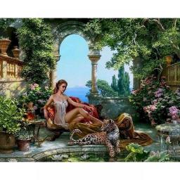 PhotoCustom Oil Painting By Numbers Scenery 60x75cm Paint By Numbers Animals On Canvas DIY Frameless Handpaint Home Decor