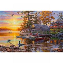 PhotoCustom Paint By Numbers Kits Frameless DIY 60x75cm Oil Painting By Numbers On Canvas Autumn Scenery Handpaint Decor Paintin