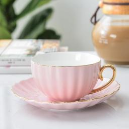 Pink Cute Creative Porcelain Cup Saucer Ceramic Simple Tea Set Modern Design Coffee Cup