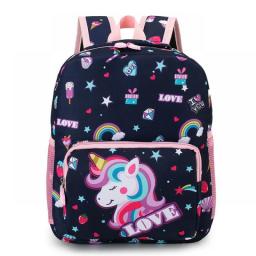 Pink Nylon Printing Children Backpack Kindergarten Student Purple Cartoon Cute Girl Schoolbag Waterproof Portable Child 2022 Top