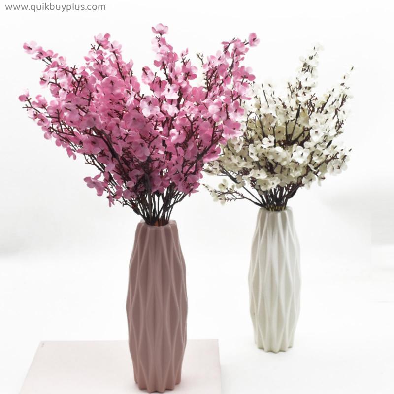 Pink Silk Gypsophila Artificial Flowers Small Bunches 5 Forks 30CM Living Room Decoration Fake Plants Vase for Home Wedding