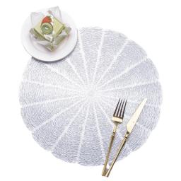 Placemat Bronzing Placemats Set of 3 PVC Washable Hollow for Home Table Hotel