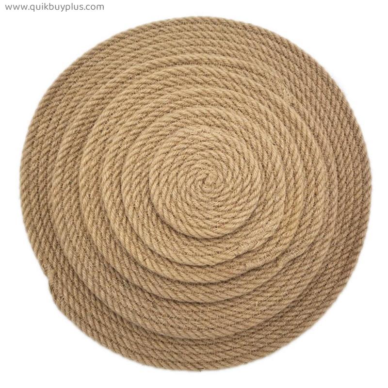 Placemat Hemp Rope Placemats Jute Placemats Set of 4 Thickened Anti-scalding Insulation for Kitchen Dining Room Outdoor Indoor