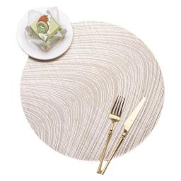 Placemat Hollow Table Mat Set of 6 PVC Placemats Bronzing Scallop Home Table Restaurant Hotel