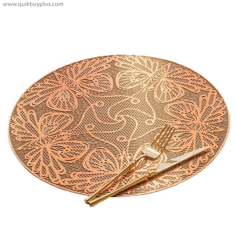 Placemat Round Placemats 6 Pack Waterproof Oilproof HollowTable Placemats for Home Table Wedding Party