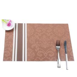 Placemat Set of 6 Western Placemats Heat Insulation Pads non-slip PVC vertical strip jacquard for Home Table Restaurant