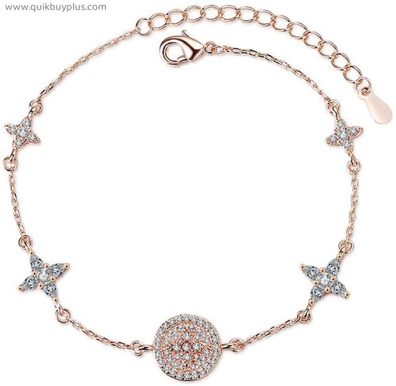 Plum Blossom Bracelets For Women Jewelry Adjustable Bangle Lovers Birthday Valentine Day Gift jewellery (Gem Color : Women Bracelets)