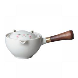 Portable Chinese Kung Fu Tea Set 360 Degree Rotating Teapot Ceramic Teapot Infuser Semi-Automatic Tea Set