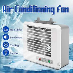 Portable Mini Air Conditioner Air Cooler Fan USB Home Bedroom Office Personal Space Desktop Air Cooling Fan with Phone Holder