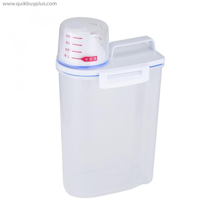 Portable Size Transparent Plastic Kitchen Food Cereal Container Grain Storage Case Bean Bin Rice Storage Box