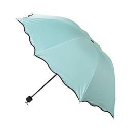 Portable Three-fold Umbrella Meet Water Flowering Sunny And Rain Dual-use Umbrella Anti-ultraviolet Sun Umbrella