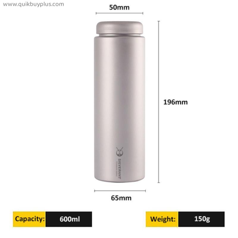 Portable Titanium Water Bottle Wide Mouth Leakproof Outdoor Camping Hiking Cycling Tea Coffee Cup Kettle Drinkware 400ml 600ml