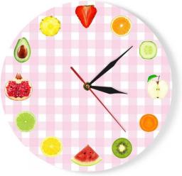 Printed Acrylic Wall Clock 12 Different Kinds of Fruit Acrylic Wall Clock Fruit Decorative Non-Ticking Clock Modern Colorful Nursery Decor Wall Watch 12 Inch