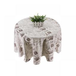 Printed Cotton Linen Round Tablecloth Nordic Kitchen Dining Room Table Cloth Modern Garden Table Cover Wedding Decoration